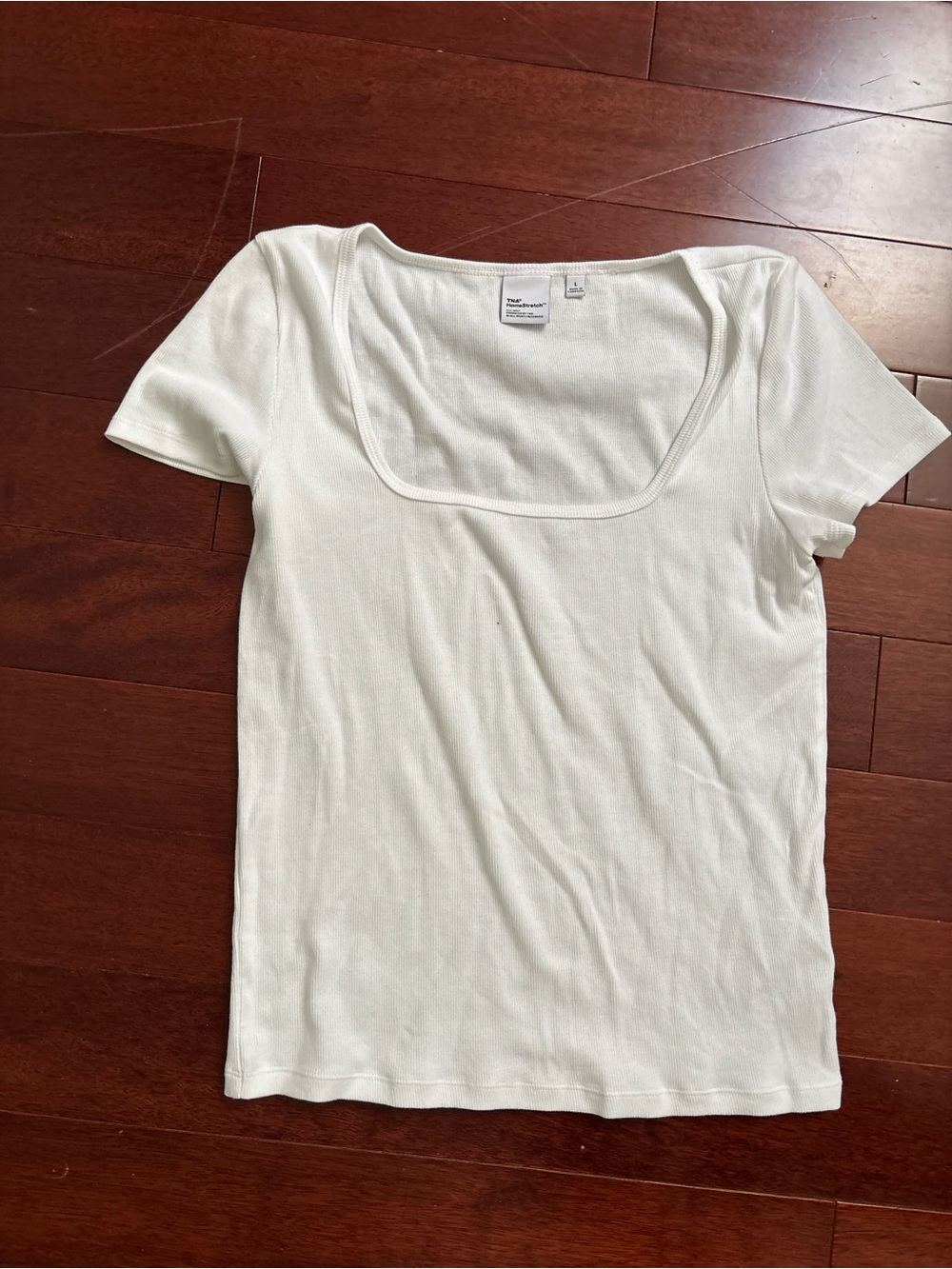 TNA White Scoop Neck Short Sleeve Tee